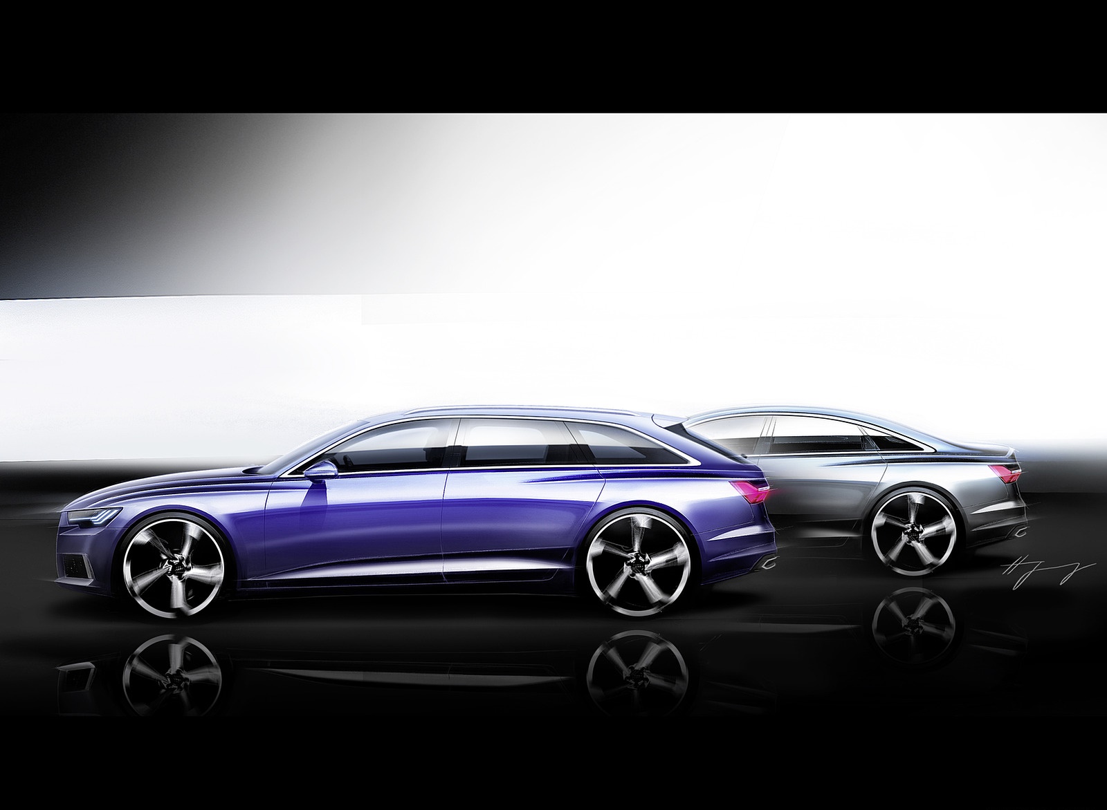 2019 Audi A6 Avant Design Sketch Wallpapers - Audi A6 Design Sketch - HD Wallpaper 