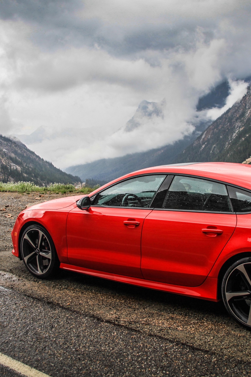 Wallpaper Audi, Rs7, Red, Side View, Mountain - Audi Rs7 - HD Wallpaper 