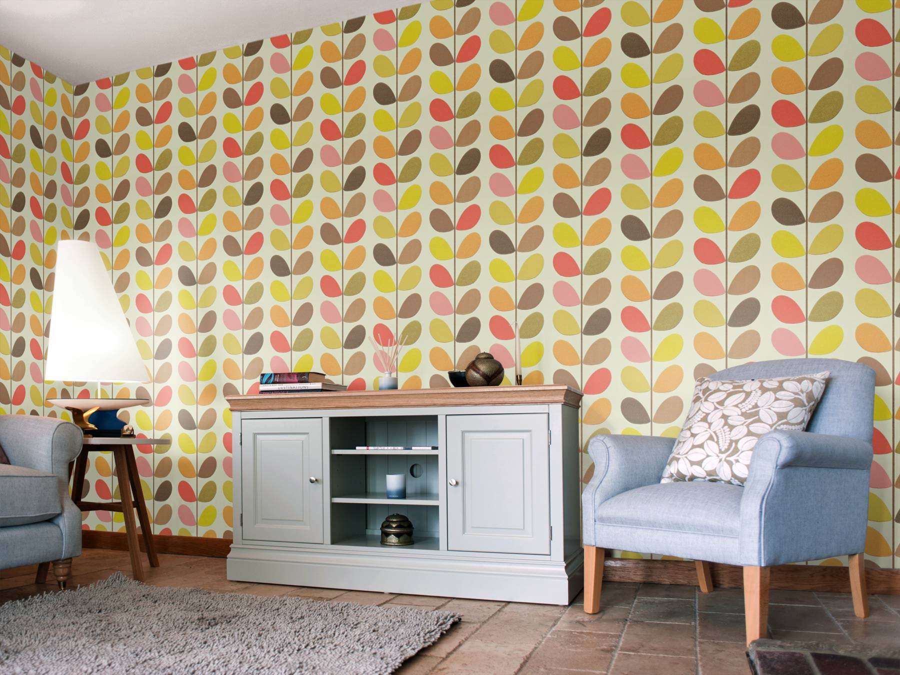 Multi Stem Roomset Image - Laura Ashley Duck Egg Summer Palace - HD Wallpaper 