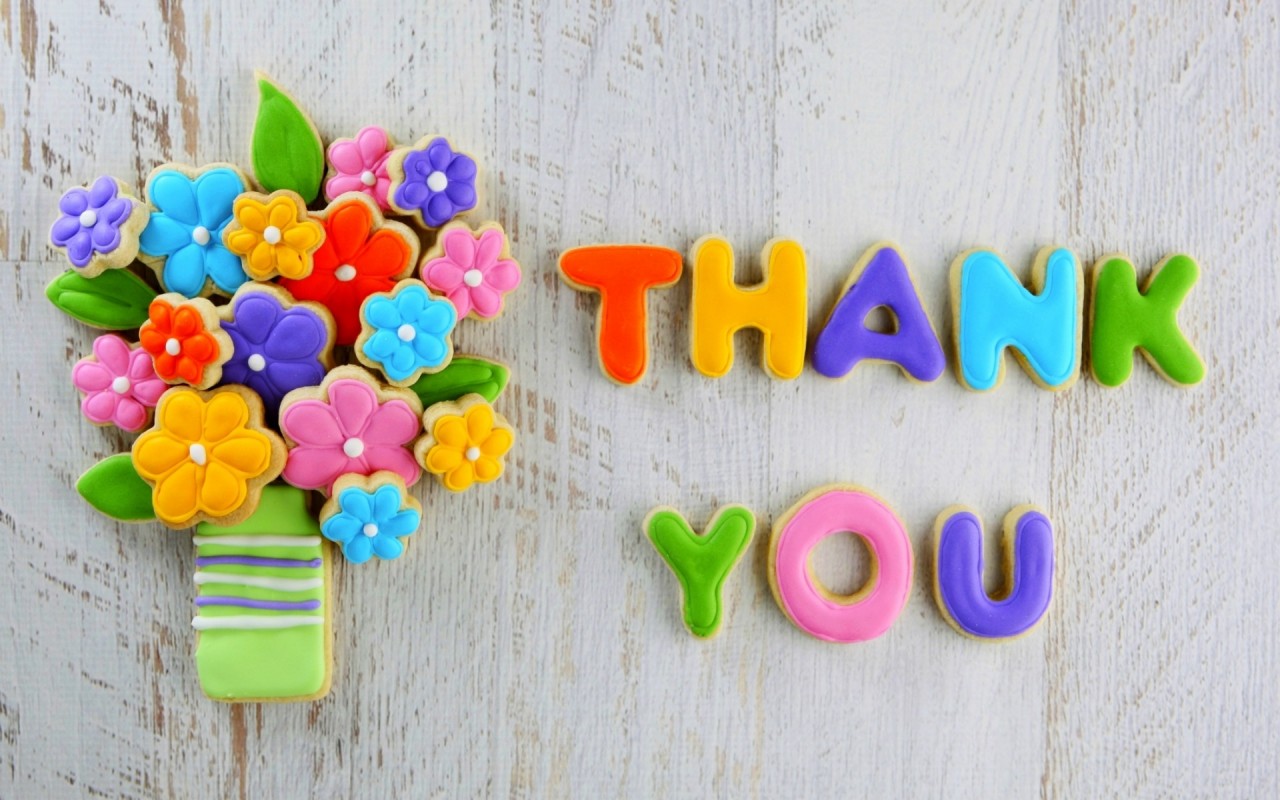 Cookies Flowers Thank You Wallpapers - Thank You With Flower - HD Wallpaper 