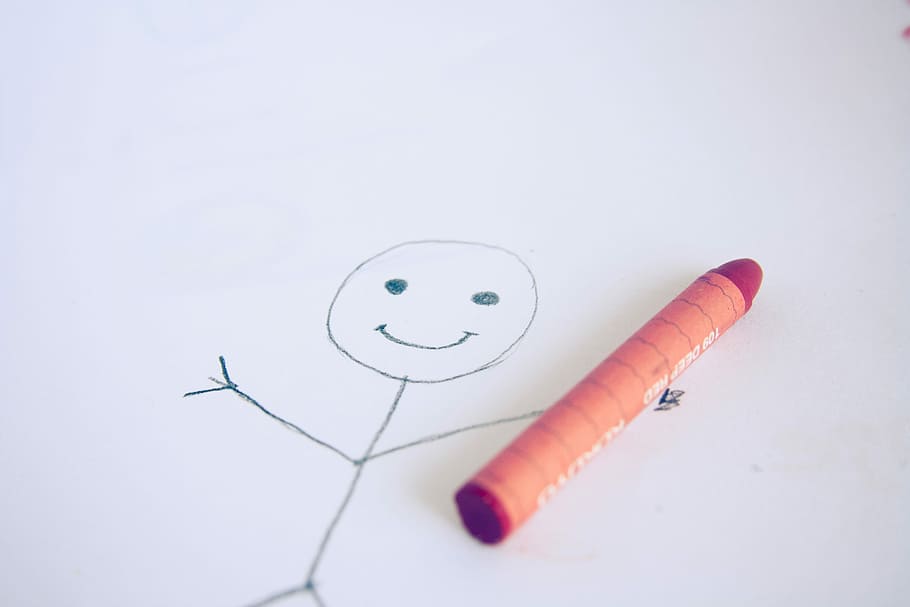 Orange Color Pen On White Printing Paper, Stick Figure, - Desenhos Para Desenhar Stick Man - HD Wallpaper 