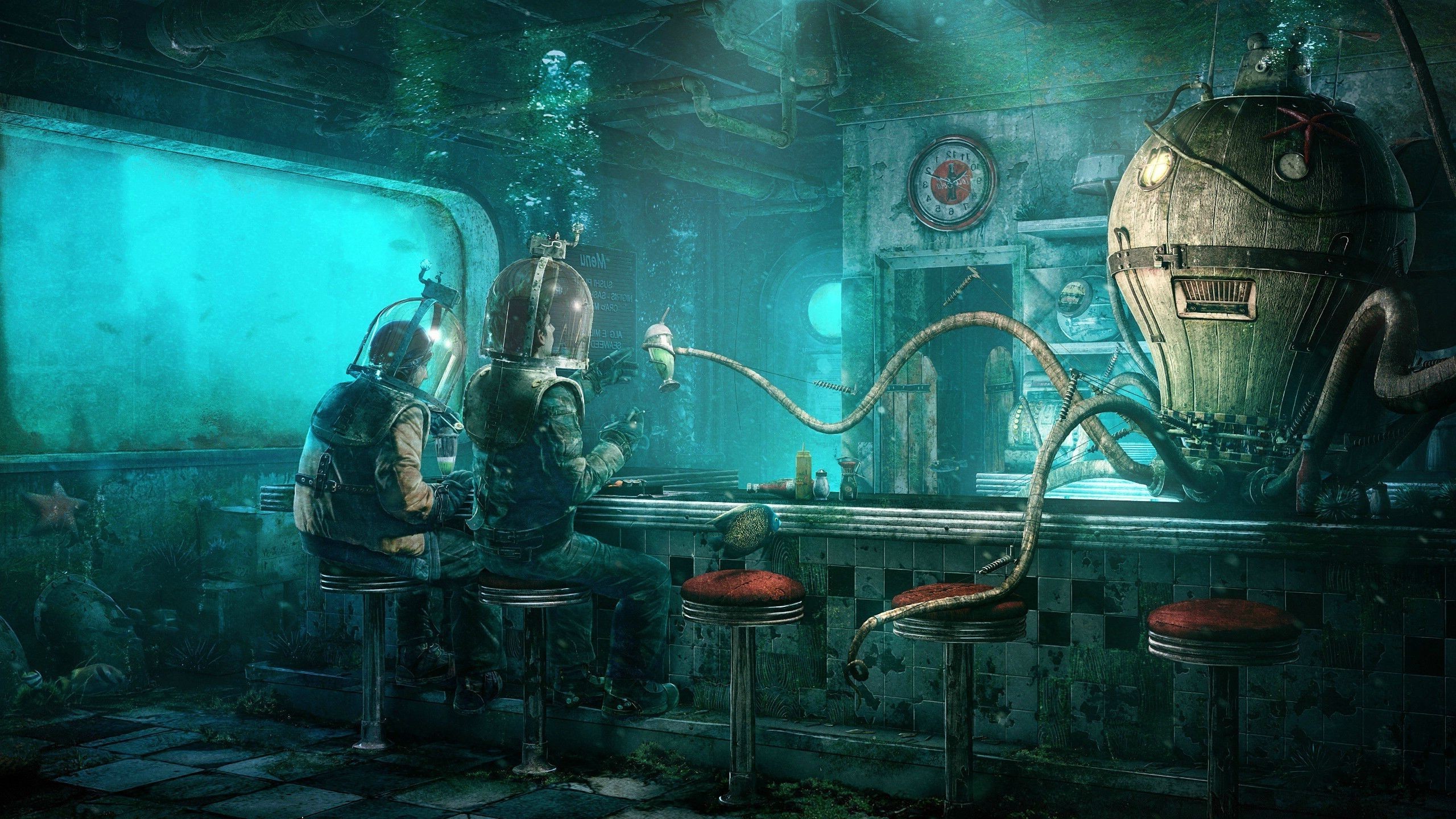 Artwork, Fantasy Art, Science Fiction, Fallout, Underwater, - Sci Fi Artwork - HD Wallpaper 