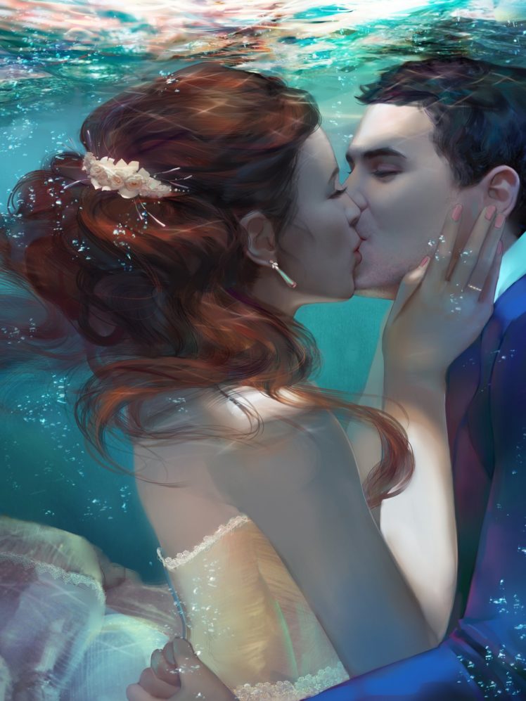 Underwater Kiss Deviantart - HD Wallpaper 