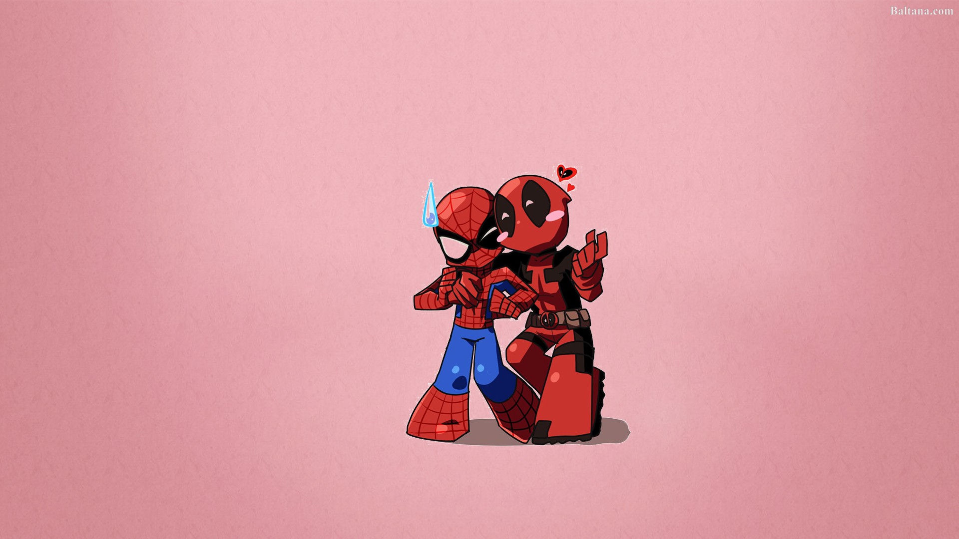 Deadpool Hd Wallpapers - Comic Chibi Spiderman And Deadpool - HD Wallpaper 