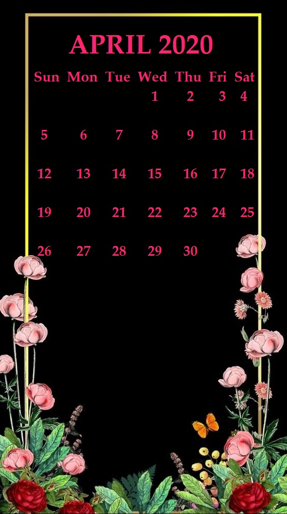 Iphone April 2020 Calendar Wallpaper - Calendar 2020 Floral April - HD Wallpaper 