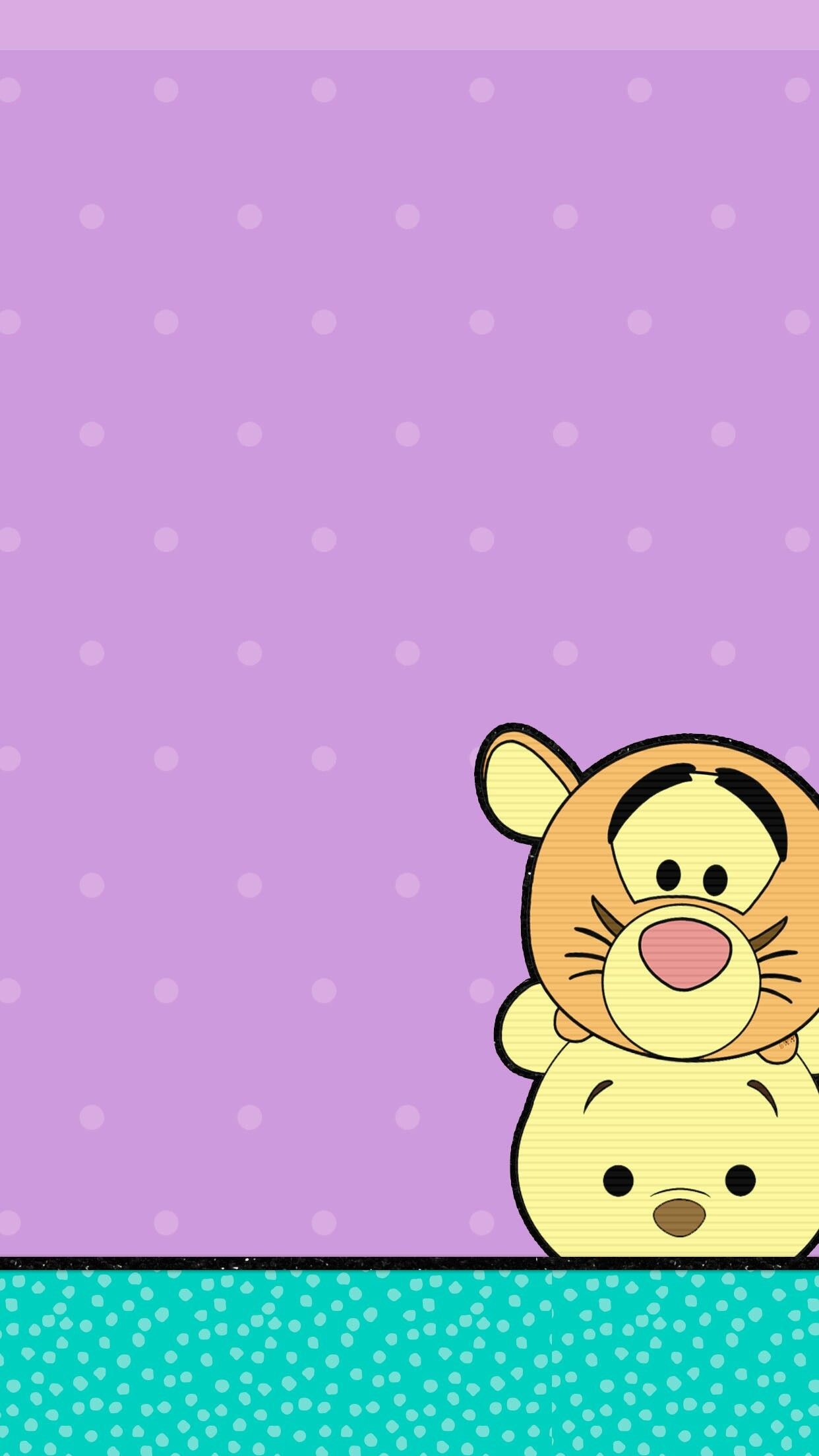 1242x2208, Pooh And Tigger Tsum Tsum 
 Data Id 88340 - Winnie The Pooh Pink - HD Wallpaper 