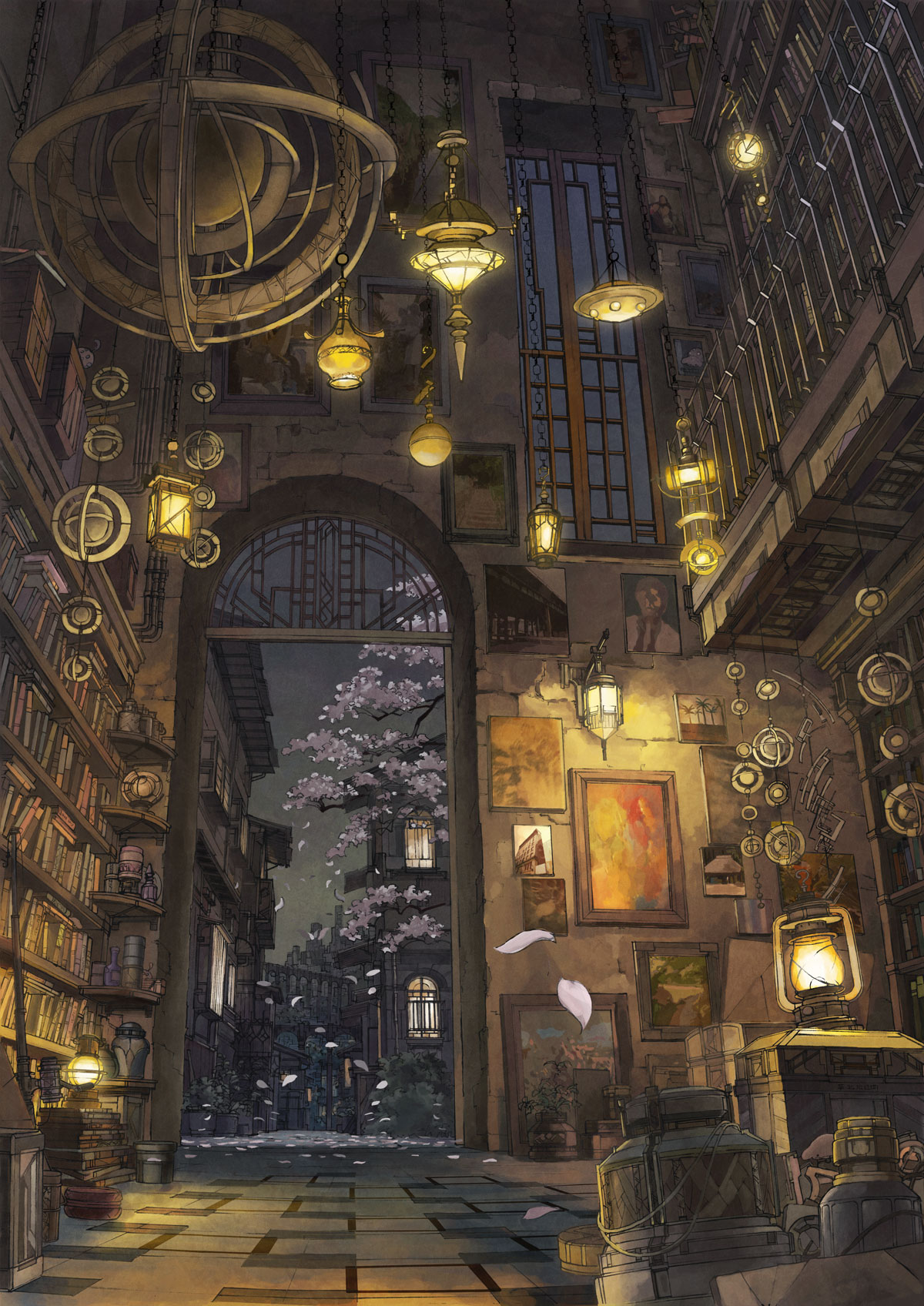 Fantasy Library Concept Art - HD Wallpaper 