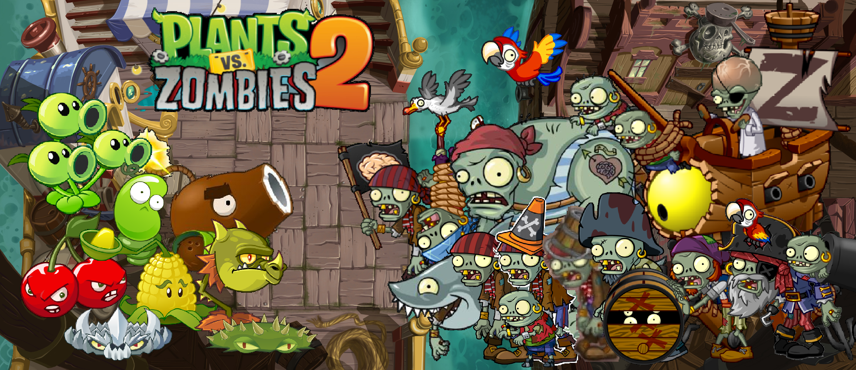 Plants Vs Zombies Wallpapers - Zombie Vs Plantas 2 - HD Wallpaper 