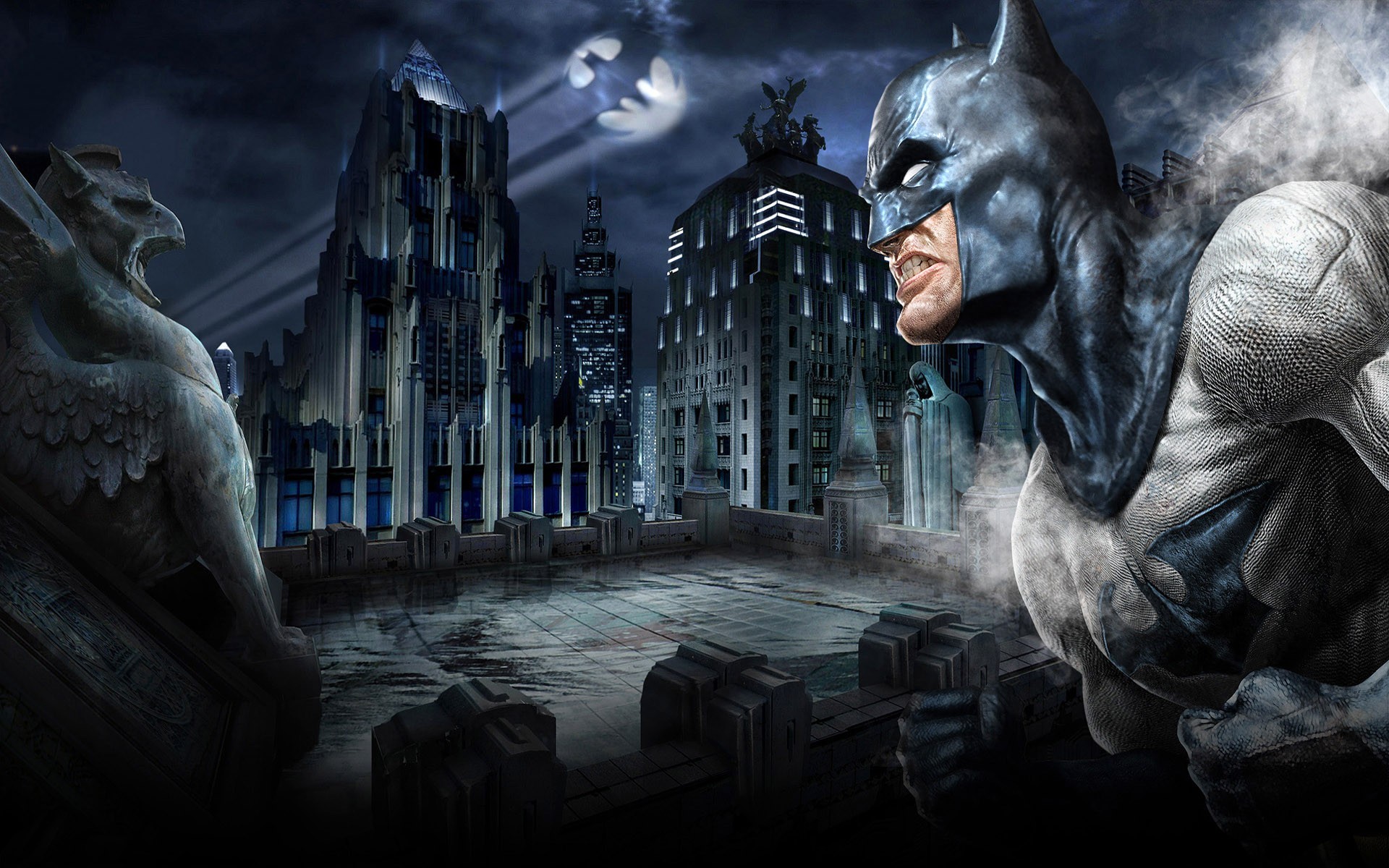 Batman Arkham Knight 3d Animation Wallpaper - Batman Gotham City Comics -  1920x1200 Wallpaper 
