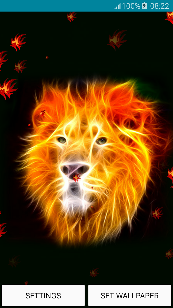 Live Wallpapers - Fiery Lion - Cara De Leon En Llamas - HD Wallpaper 