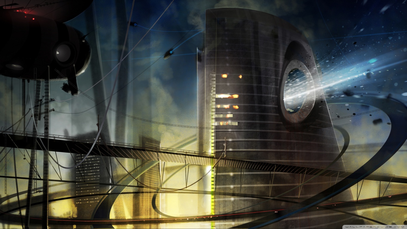 Sci Fi Fantasy City - HD Wallpaper 