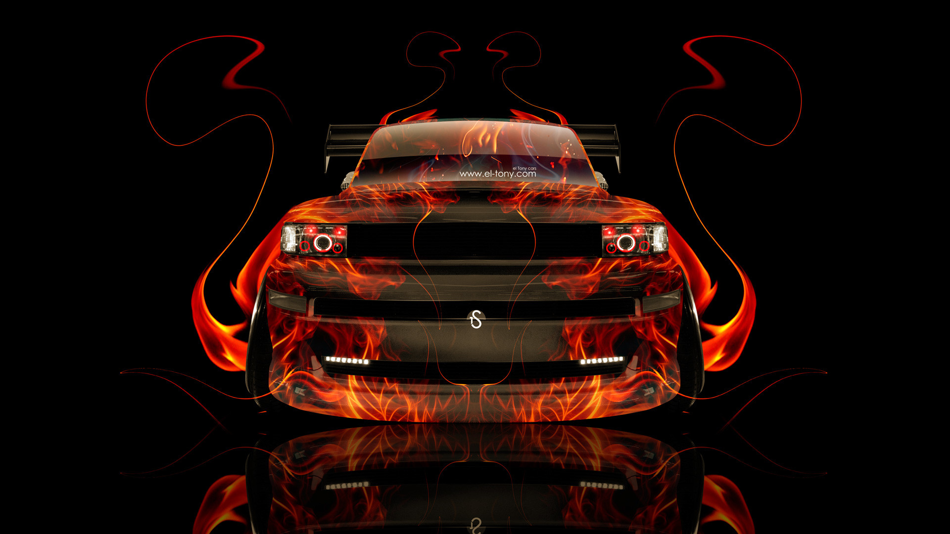 1920x1080, Toyota Bb Jdm Front Fire Abstract Car 2014 - M4 Bmw Photoshop - HD Wallpaper 