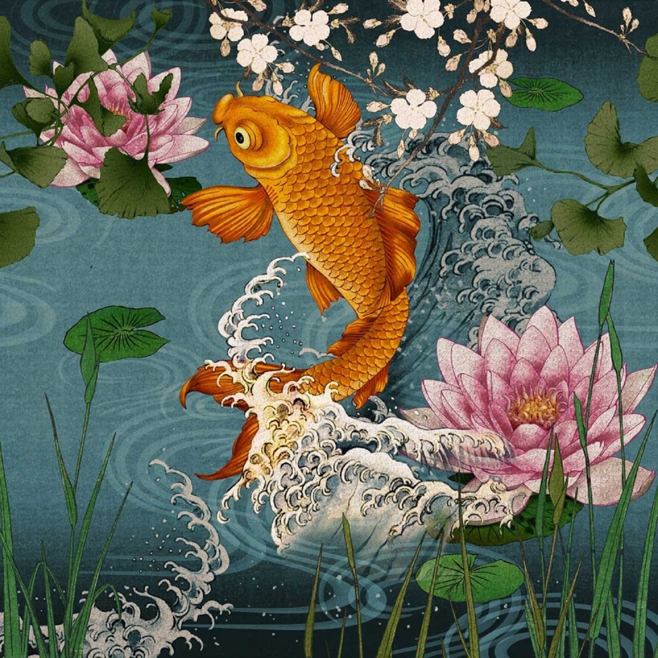 London Art Koi Wallpaper - Londonart Wallpaper Koi - HD Wallpaper 