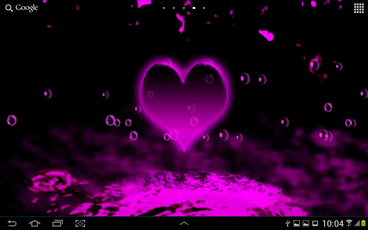 Pink Heart Live Wallpaper - Shiny Neon Hearts - HD Wallpaper 