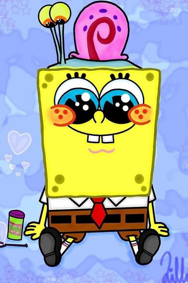 Spongebob And Gary Cute - HD Wallpaper 