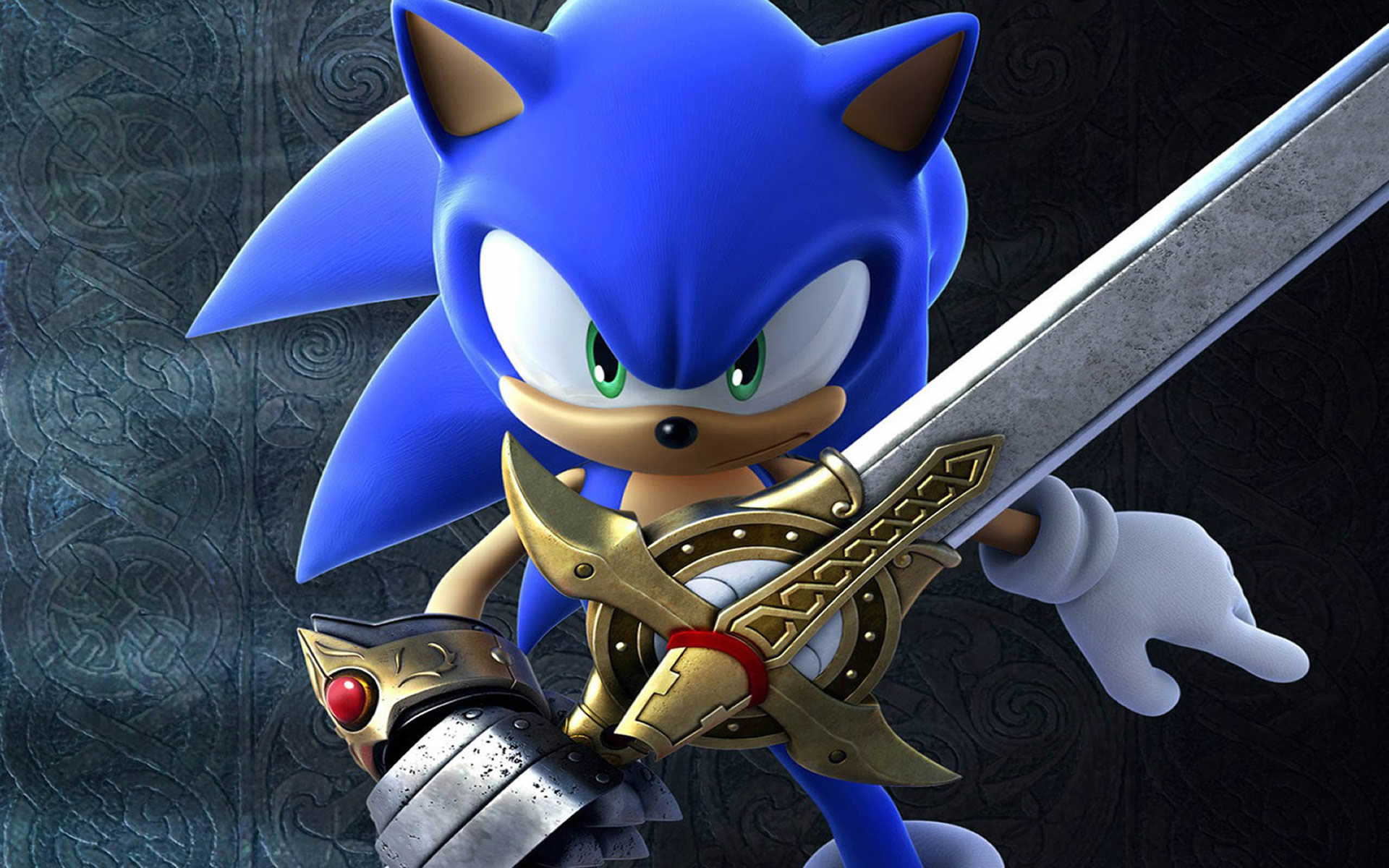 Sonic Holding Sword - Sonic The Hedgehog - HD Wallpaper 