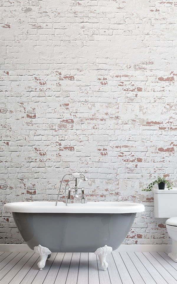 Brick Look Bathroom Wall - HD Wallpaper 