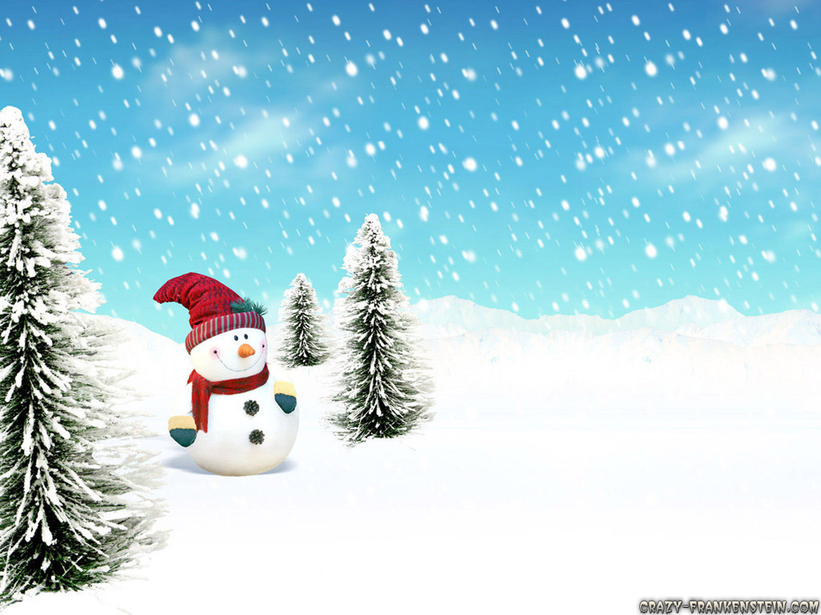 Christmas Wallpaper Snowman - HD Wallpaper 
