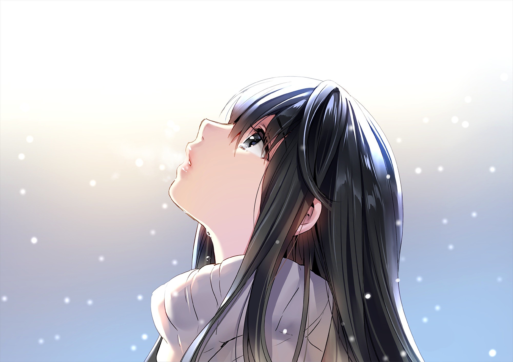 Anime Girl With Tears - HD Wallpaper 