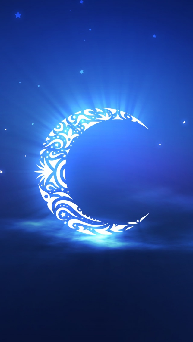 Holy Ramadan Moon Iphone Wallpaper - Beautiful Crescent Moon Drawing - HD Wallpaper 
