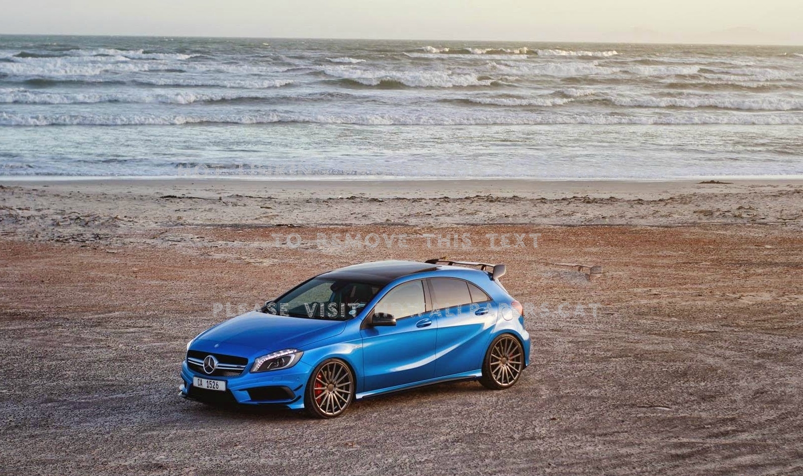 Mercedes Benz A45 Amg Custom Wheels Blue - Custom Merc Amg A45 - HD Wallpaper 
