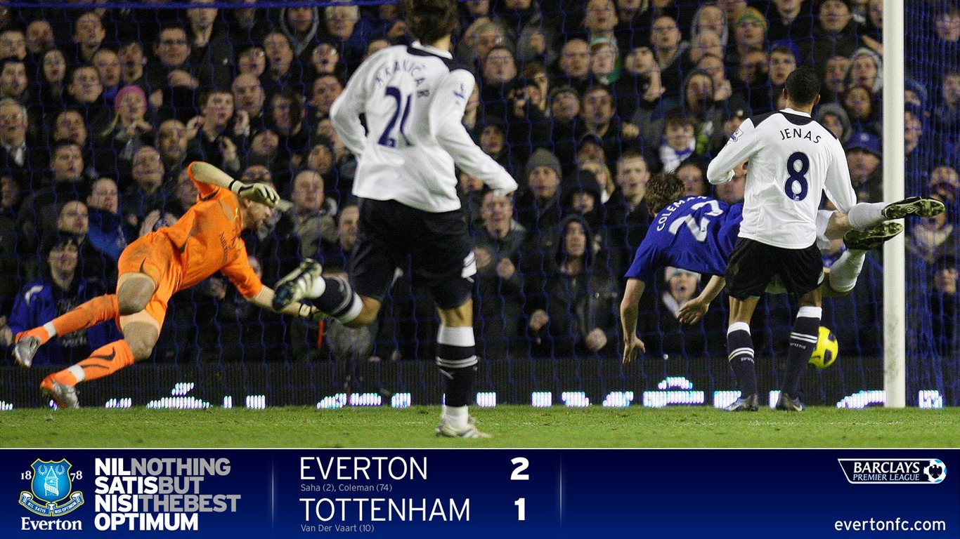 Everton 2 1 Spurs Coleman Wallpaper2011 - Nil Satis Nisi Optimum - HD Wallpaper 