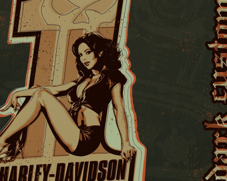 Harley Davidson Pin Up Girl - Harley Davidson Number 1 With Pin Up Girl - HD Wallpaper 