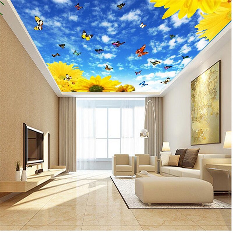 Sunflower Ceiling Painting - HD Wallpaper 