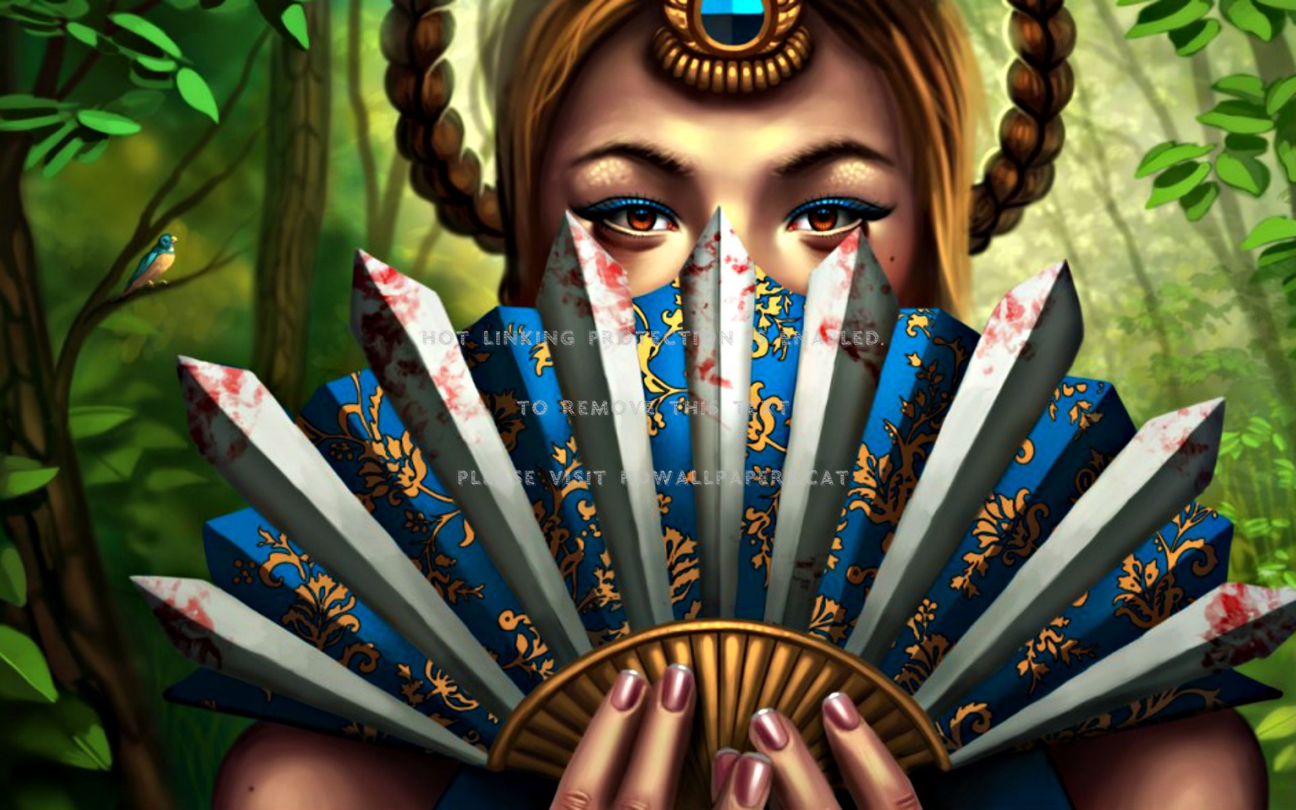 Kitana Mortal Kombat Game Eyes Blue George - Illustration - HD Wallpaper 
