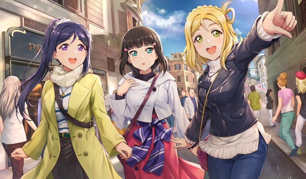Kurosawa Dia, Ohara Mari, Matsuura Kanan, Friends, - Dia Kanan Mari Love Live - HD Wallpaper 