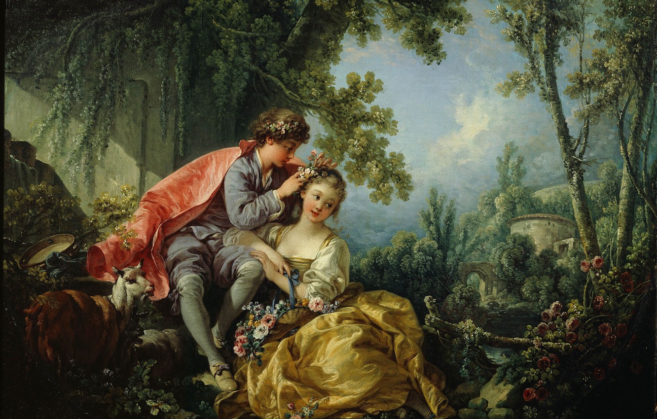 Photo Wallpaper Spring, Picture, Francois Boucher, - Francois Boucher The Four Seasons - HD Wallpaper 