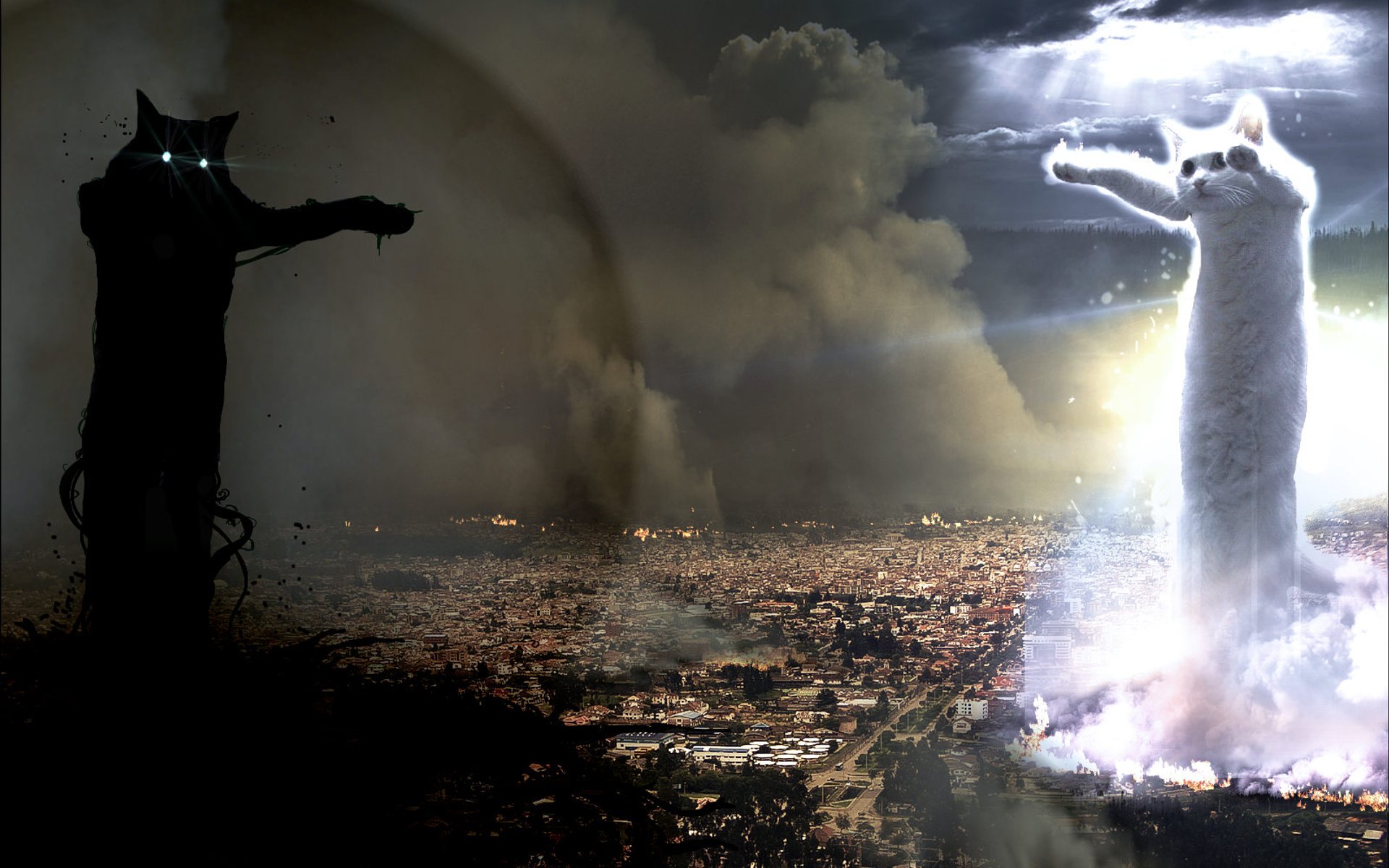 Good Vs Evil Background - HD Wallpaper 