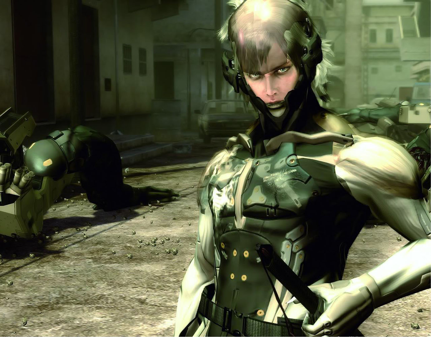 Raiden With Sword - Metal Gear Solid 4 Raiden - HD Wallpaper 