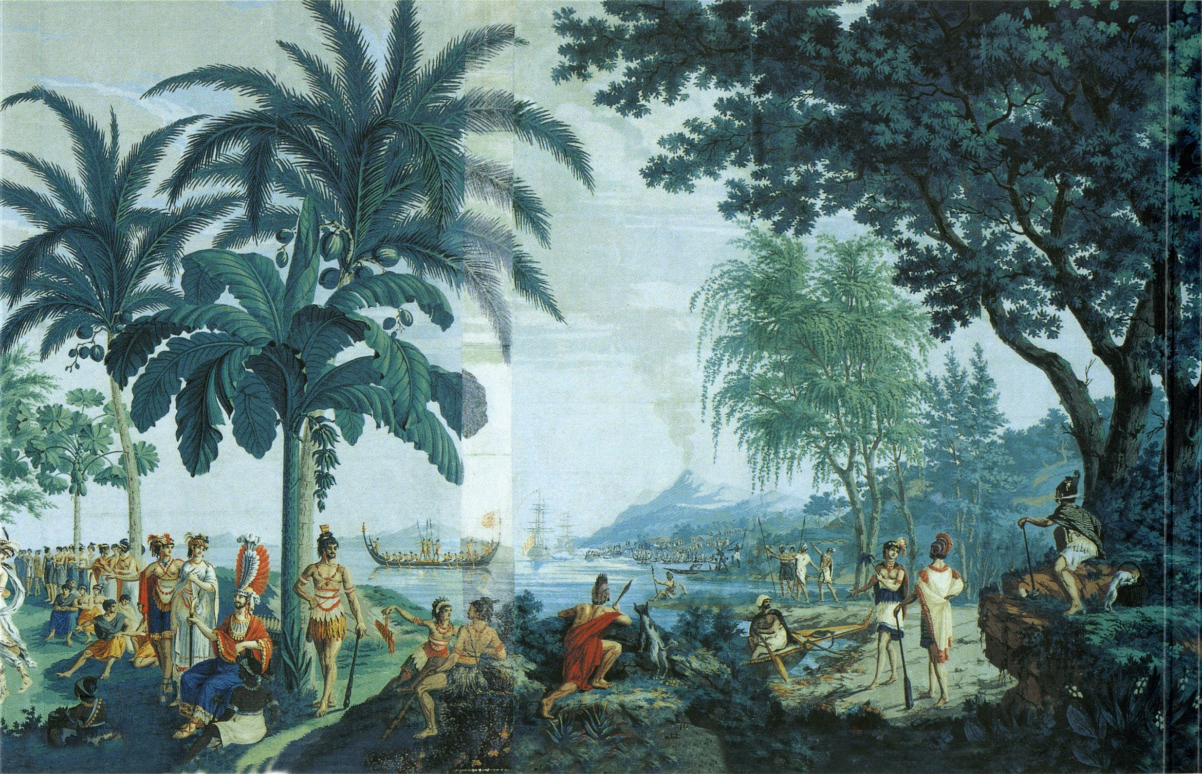 Saint Sauveur - Joseph Dufour Les Sauvages De La Mer Pacifique 1804 - HD Wallpaper 