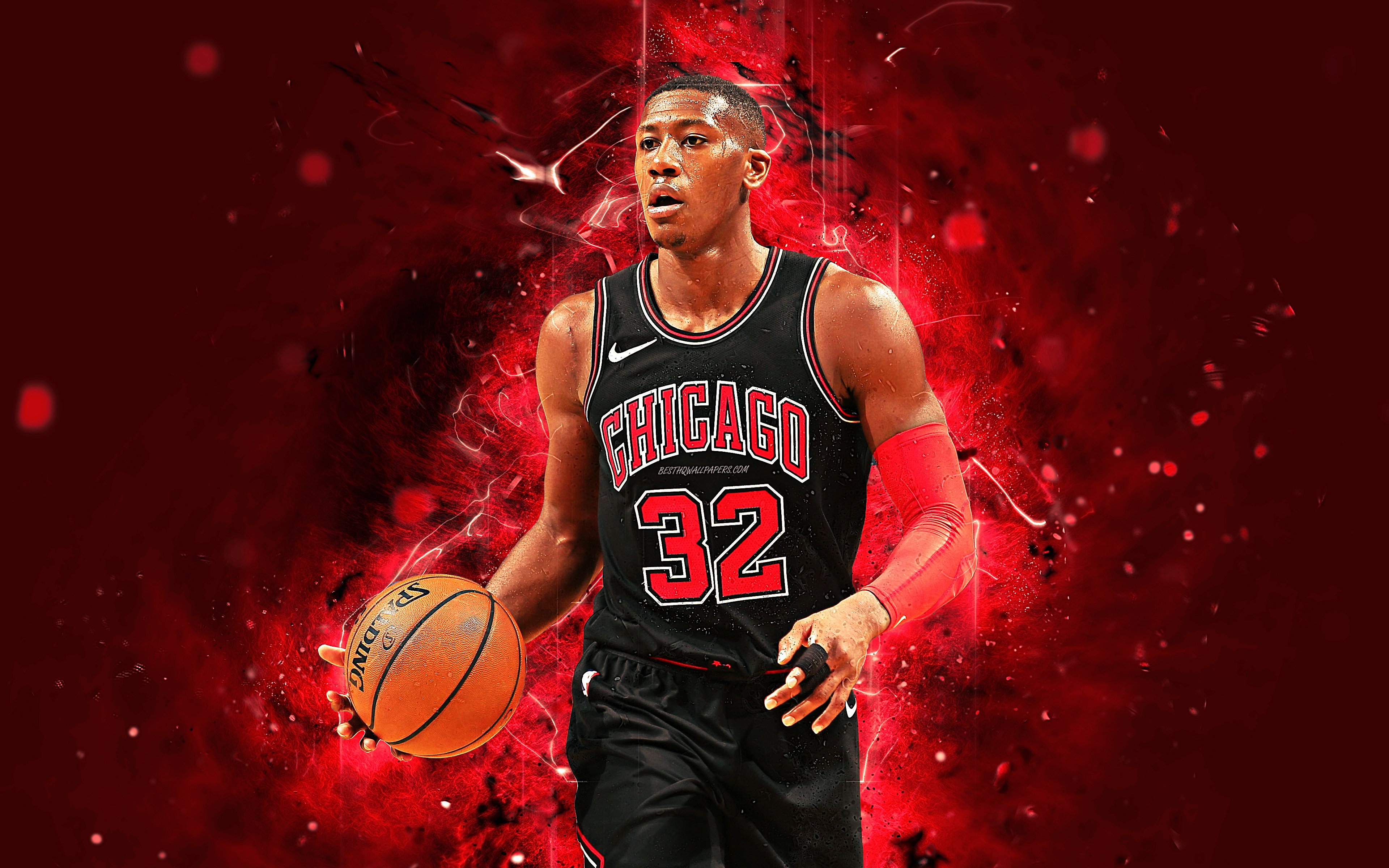 4k, Kris Dunn, Abstract Art, Basketball Stars, Nba, - Kris Dunn Chicago Bulls - HD Wallpaper 