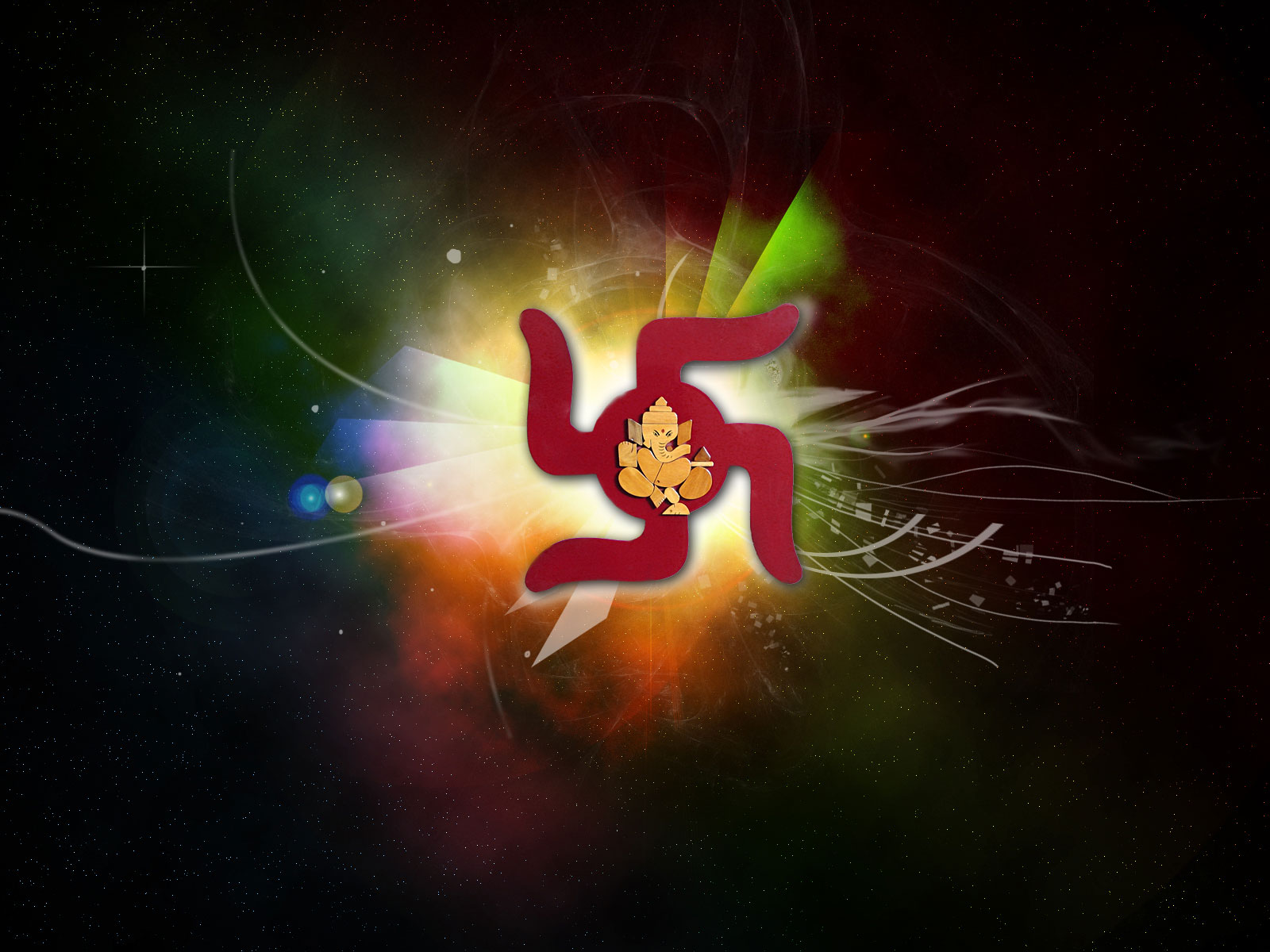 Swastik Ganesh - Swastik Design - HD Wallpaper 