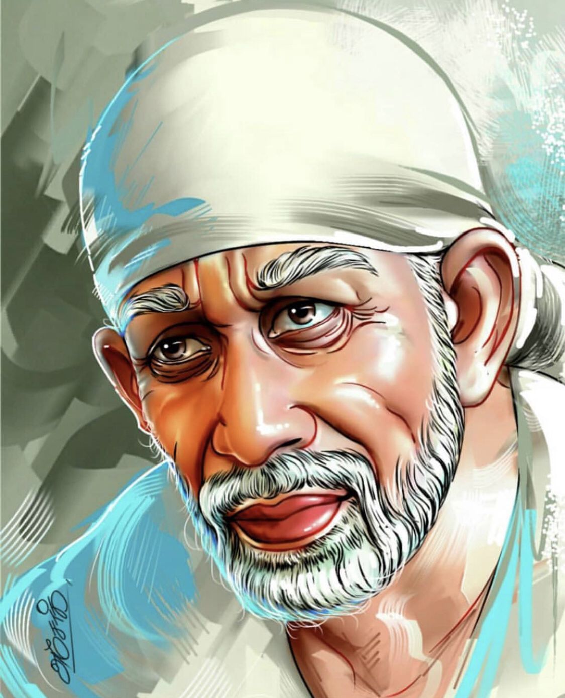Drawing Sai Baba Cartoon - 1125x1390 Wallpaper 