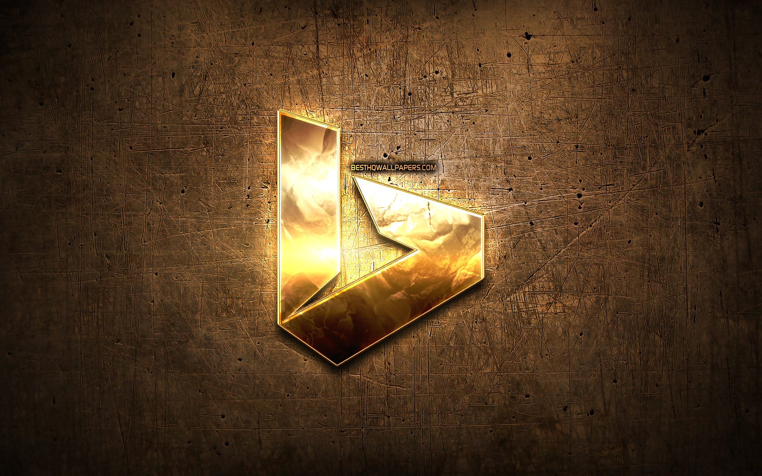 Bing Golden Logo, Creative, Search System, Brown Metal - Avengers Gold Logo Hd - HD Wallpaper 