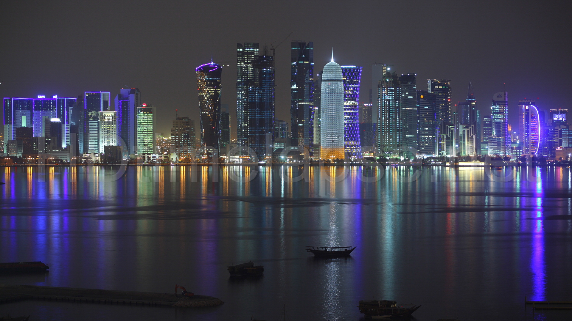 City Center Qatar Night View - HD Wallpaper 