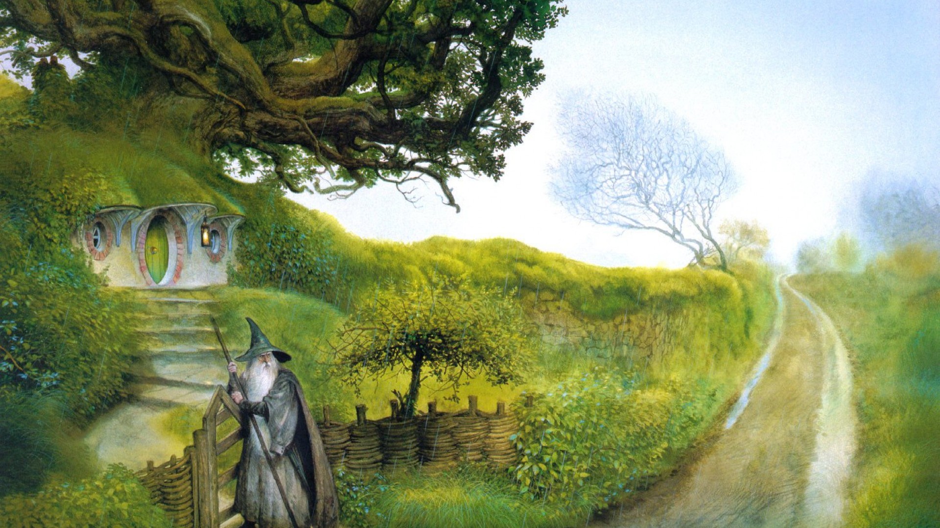 Gandalf John Howe The Hobbit The Lord Of The Rings - Lord Of The Rings Hd Shire - HD Wallpaper 