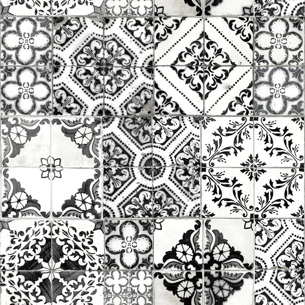 Black And White Mosaic Tile Peel And Stick - HD Wallpaper 