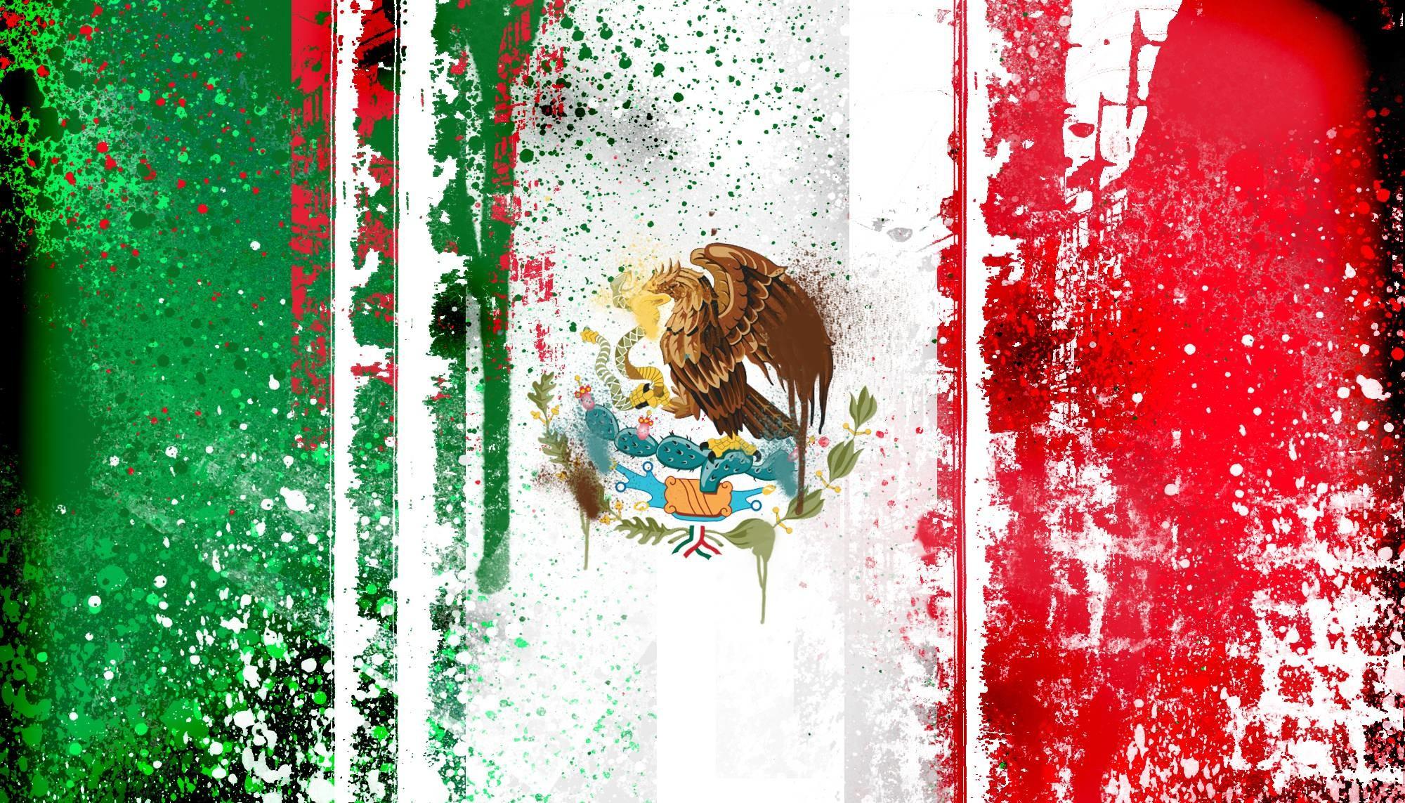 Cool Mexico Wallpaper - Mexico Flag Art - HD Wallpaper 