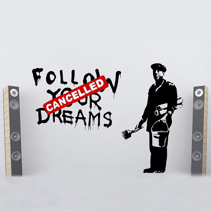 Follow Your Dreams Cancelled Stencil - HD Wallpaper 