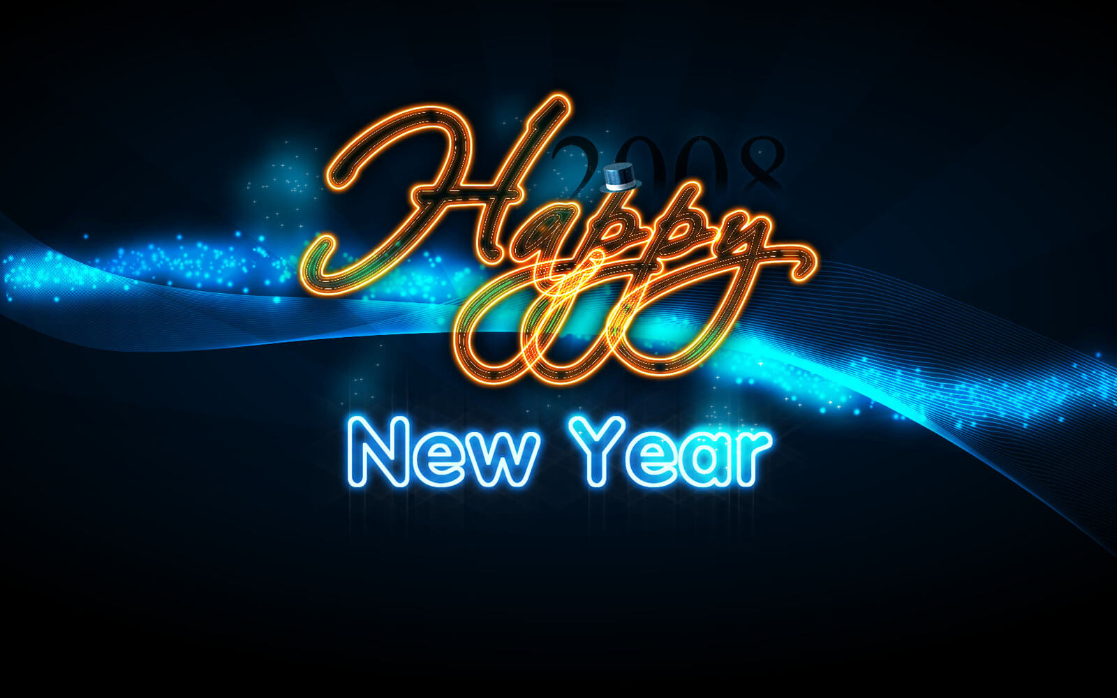 New Year Greeting Cards - Happy New Year Flashing Lights - HD Wallpaper 
