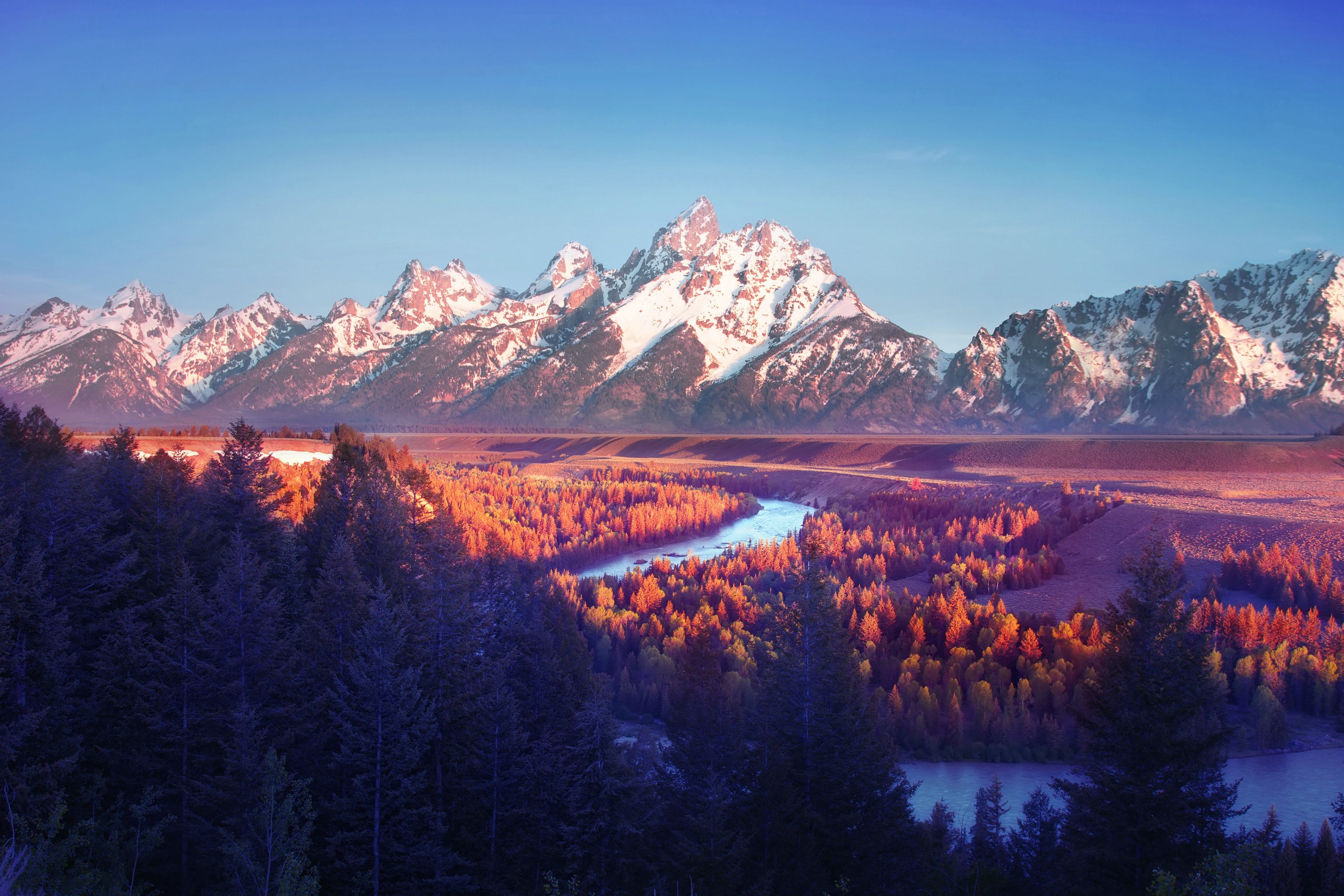 Grand Teton National Park, Snake River Overlook - HD Wallpaper 
