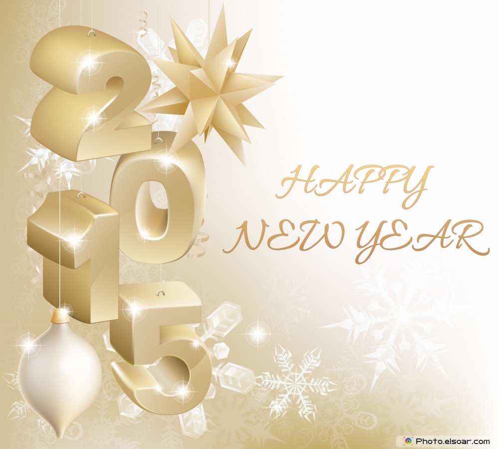 3d Happy New Year 2015 Golden Wallpaper - Happy New Year Golden - HD Wallpaper 