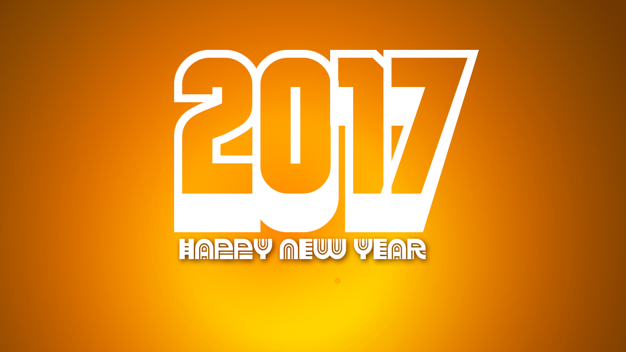 Happy New Year 2017 Shadow With Orange Wallpaperr - صور مكتوب عليها 2017 - HD Wallpaper 