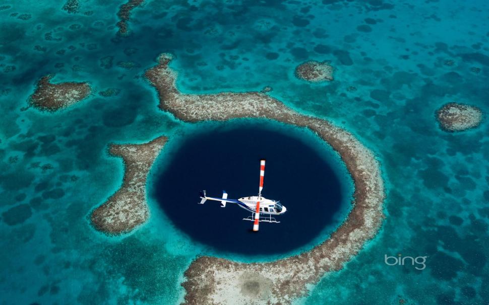Bing S Best 2 Wallpaper,belize Hd Wallpaper,windows7theme - Size Of The Great Blue Hole - HD Wallpaper 