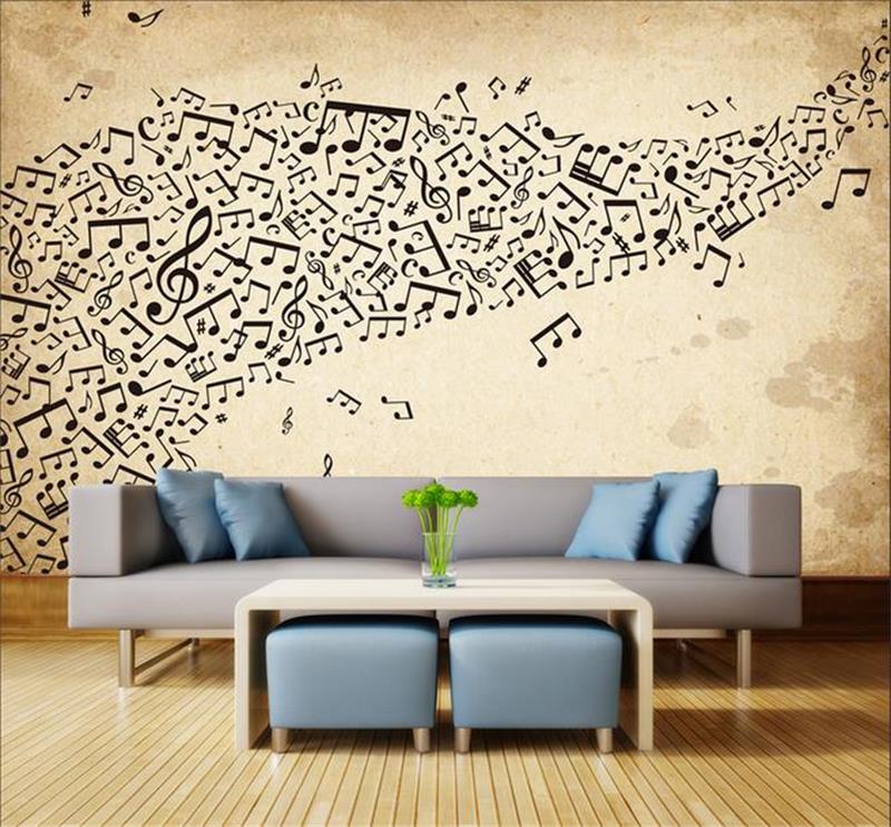 Custom Photo 3d Wallpaper Non-woven Mural Musical Backdrop - Painting - HD Wallpaper 