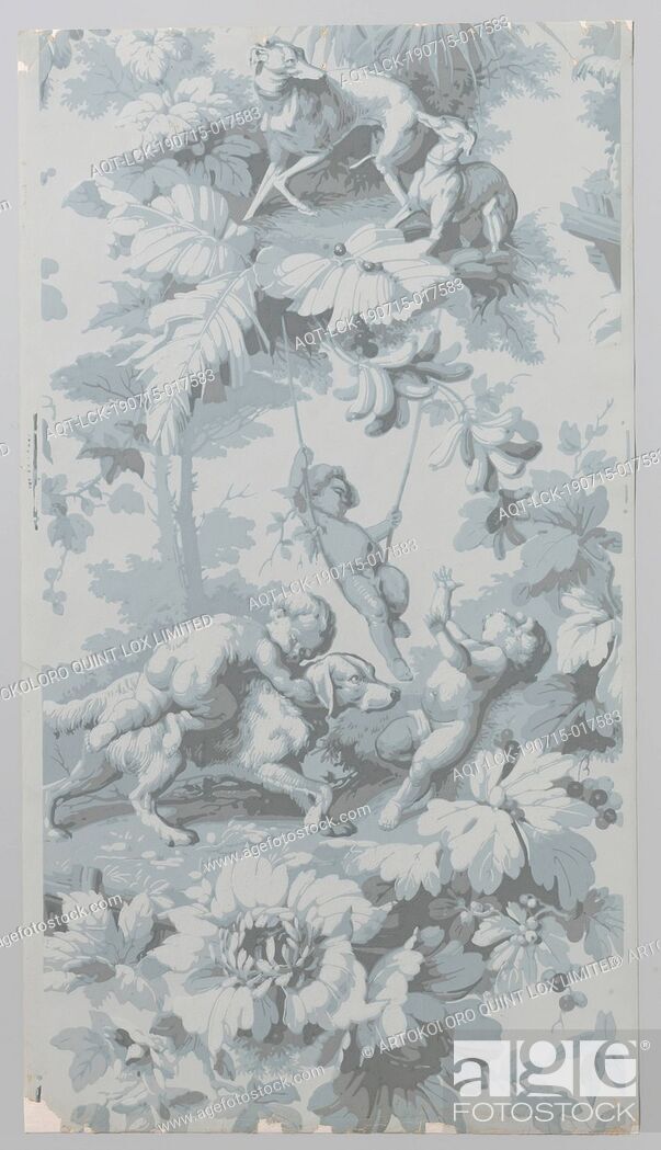 Paper Wallpaper With Decor Of Playing Children And - Floral Design - HD Wallpaper 